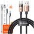 MCDODO Kabel USB-A na USB-C, 1 m, 6 A, 100 W, LED, zlatni