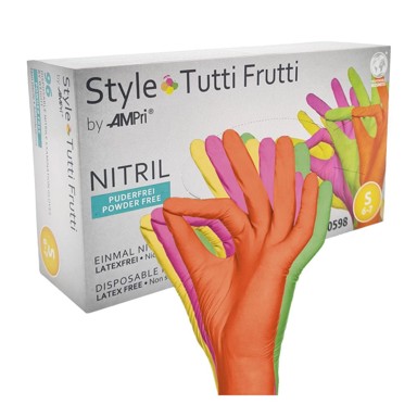 AMPRI Nitrilne rukavice Style Tutti Frutti, veličina S, 96 kom.