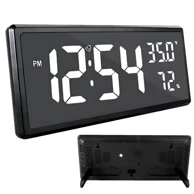 VERK Digitalni LED sat s alarmom i prikazom temperature i vlage, crni