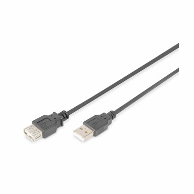 DIGITUS USB produžni kabel A-A 1,8 m dvostruko zaštićen, crni