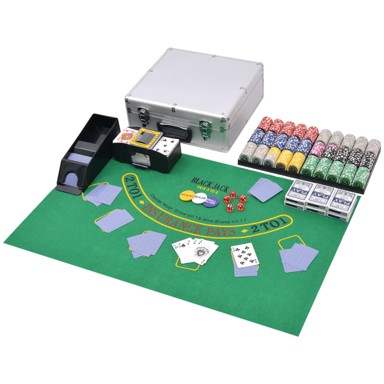 Set za poker i blackjack, 600 laserskih žetona, aluminij