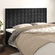 Uzglavlje 4 kom crni 100x5x78/88 cm baršunasta