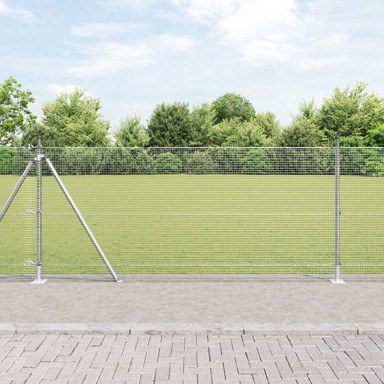 Zavarena žičana ograda s 13 flanširanih stupova 0.8x50 m galvanizirani, čelik