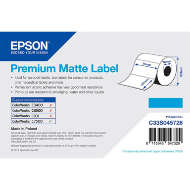 EPSON Naljepnica Premium Matte Label, bijela, mat