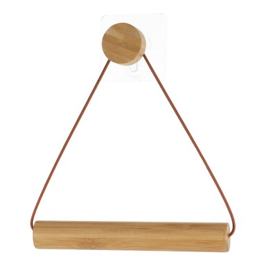 TENDANCE Držač WC papira, metal/drvo, smeđi