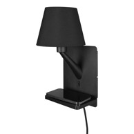 TRIO Mat crna zidna lampa Comfort