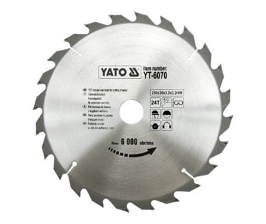 YATO list kružne pile za drvo 250 x 30 mm, 24 zuba, YT-6070