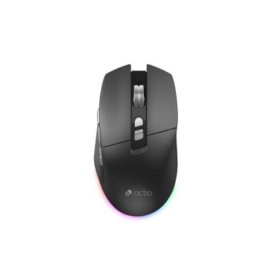 OCTIO Miš Ergo M350WBT, RGB, optički, bežični, BT,4800dpi, crni