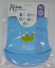 KIOKIDS Silikonski podbradnik s džepom, plavi