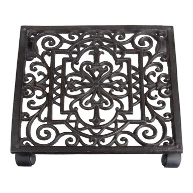 ESSCHERT DESIGN Metalni mobilni stalak za tegle za bilje Ornament, metal, prirodna