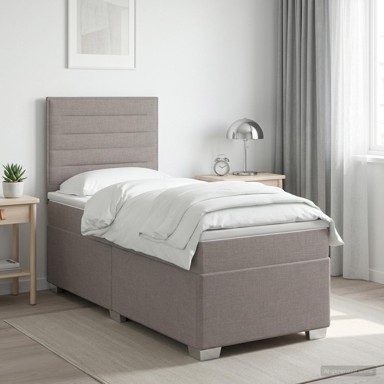 Boxspring krevet s madracem 80 x 200 cm, tkanina, sivosmeđi