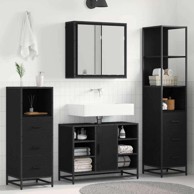 Set namještaja za kupaonicu, 3 kom, 80 x 33 x 60 cm, crni hrast