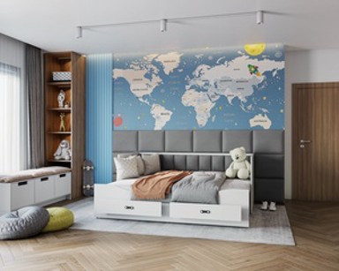 Dječji tapecirani krevet Hermes na razvlačenje, 200x80 cm, PE madrac 8 cm, sivi