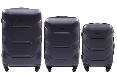 WINGS Set kofera 147, 3 kom (L, M, S), ABS+, plava