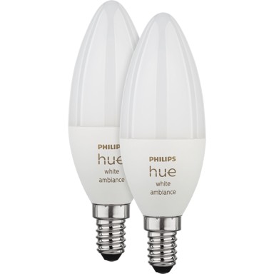 PHILIPS Pametna LED žarulja Hue E14, bijela, 2 kom, 5,2W 320lm