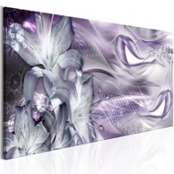 Slika Lilies and Waves Narrow Pale Violet 150x50