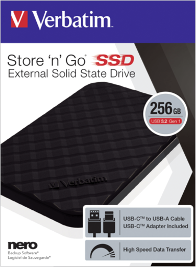 VERBATIM SSD disk Store n Go 256GB Portable USB 3.2