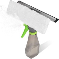 NIKCORP Čistač prozora 3 u 1, s raspršivačem i brisačem, set za stakla, tuš kabine i ogledala, krpa od mikrofibre