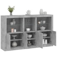 Komoda s LED svjetlima siva boja betona 162 x 37 x 100 cm