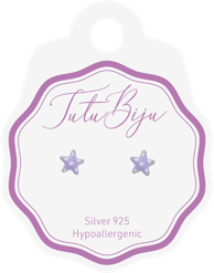TUTU BIJU Naušnice Star 6.0 mm, silver lilac, TST60S005