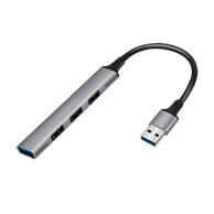 LOGILINK USB 3.0 hub 4x USB-A, tanko aluminijsko kućište, 5 Gb/s, sivi