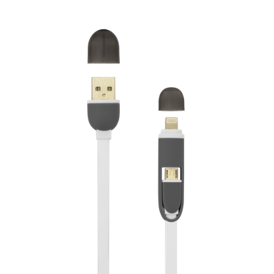 SBOX USB kabel A – MicroUSB + 8-pin iPhone 1 m bijeli