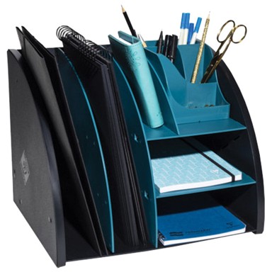 EXACOMPTA organizator stolni Neo Deco, 6 pretinaca, crni/svijetloplavi