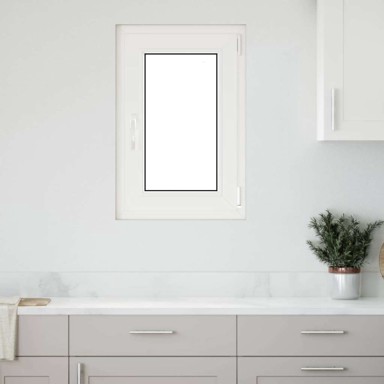 Prozor za podrum Risor 50 x 75 cm, PVC i staklo, dvostruki sloj, naginjanje i okretanje desno, bijela