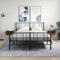 Zidni noćni ormarići, 35 x 35 x 20 cm, dimljeni hrast, 2 kom