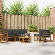 Set vanjskih sofa s jastukom, 6 pcs, prirodna i antracit