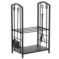 LIVEFY Metalni stalak za drva Spire, crni