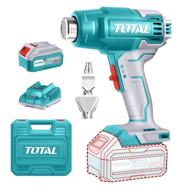 TOTAL One-Stop Tools akumulatorski pištolj za vrući zrak 20 V s baterijom, punjačem i koferom (TBLI20025)