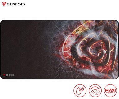 GENESIS Podloga za miš Carbon 500 Maxi Lava G2, 900x450 mm, vodootporna, glatka površina, zaštićeni rubovi, protuklizna