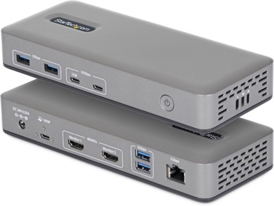 STARTECH Priključna stanica, USB-C, dvostruki 4K HDMI, 100 W punjenje, 1 GbE, MST, bez upravljačkih programa