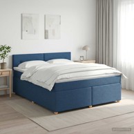 Boxspring krevet s madracem 140 x 200 cm od tkanine, plavi
