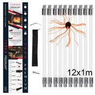 Rotirajuća četka za čišćenje dimnjaka TURBO Premium, set 12 m