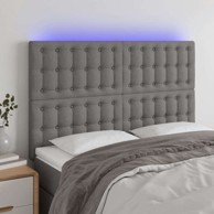 LED uzglavlje, 144 x 5 x 118/128 cm, tkanina, tamno siva