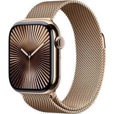 APPLE Pametni sat Watch Series 10 GPS + Cellular 42mm, Gold Titanium Case, Gold Milanese Loop