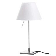 LED mala stolna lampa Costanzina D13pic s bijelim sjenilom, aluminij