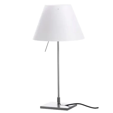 LED mala stolna lampa Costanzina D13pic s bijelim sjenilom, aluminij