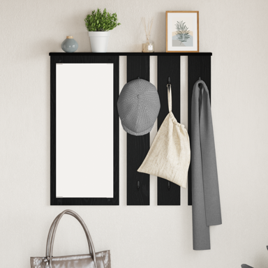Vješalica za kapute na zidu 84 x 10 x 80 cm, crni hrast