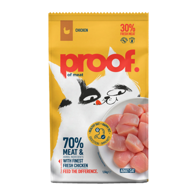 PROOF Hrana za odrasle mačke Cat Adult s piletinom, 1,5 kg