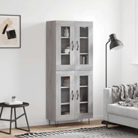 Visoka komoda 69,5x34x180 cm od konstruiranog drva, siva