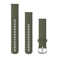 GARMIN Remen za pametni sat, 20mm, silikonski, mahovina, srebrni detalji