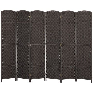 HOMESTAR Pregrada za sobu, sklopivi zaslon za privatnost, 6 panela, 240x16x170 cm, smeđa