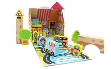 EDUSHAPE Edukativne kocke My Soft World Town Playbox