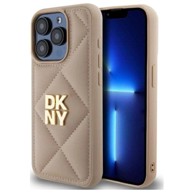 DKNY Quilted Stack Logo maskica za iPhone 15 Pro Max, bež