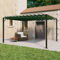 Gazebo s krovom i roletnom 3 x 4 m, zelena