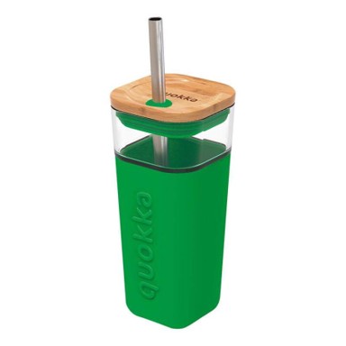 QUOKKA Šalica sa slamkom Liquid Cube 540 ml, zelena
