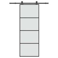 Klizna vrata s priborom od ESG stakla i aluminija mat 76x205 cm